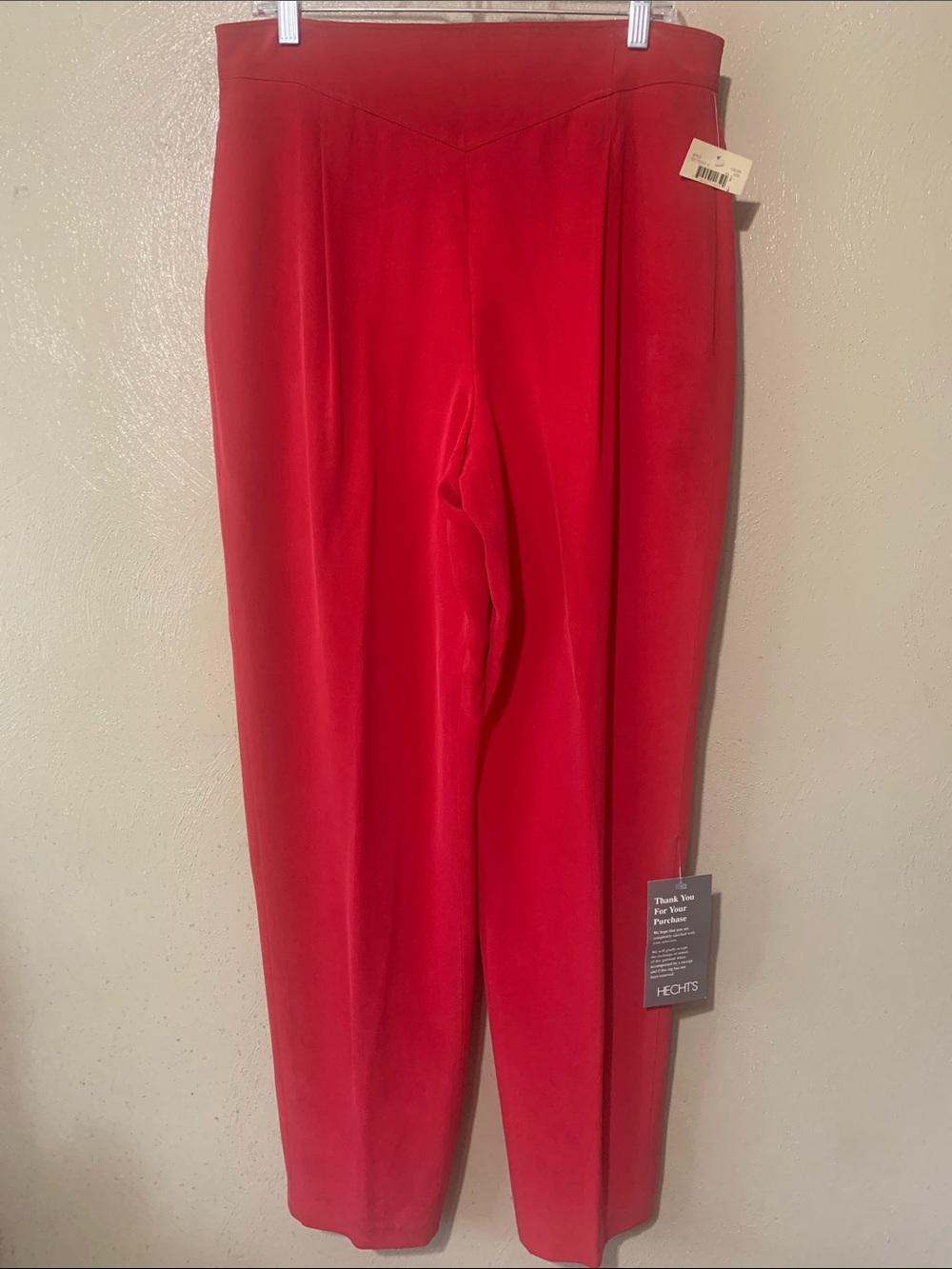 Dana Buchman size 16 Silk Pink and Red Waistband Pants, Lined NWT